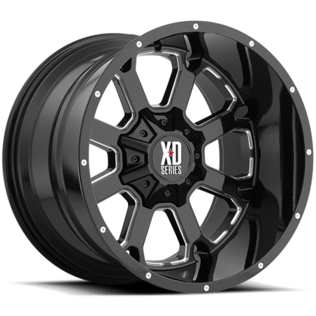 Cerchio in Lega XD825 Buck 25 Nero Lucido Fresato
