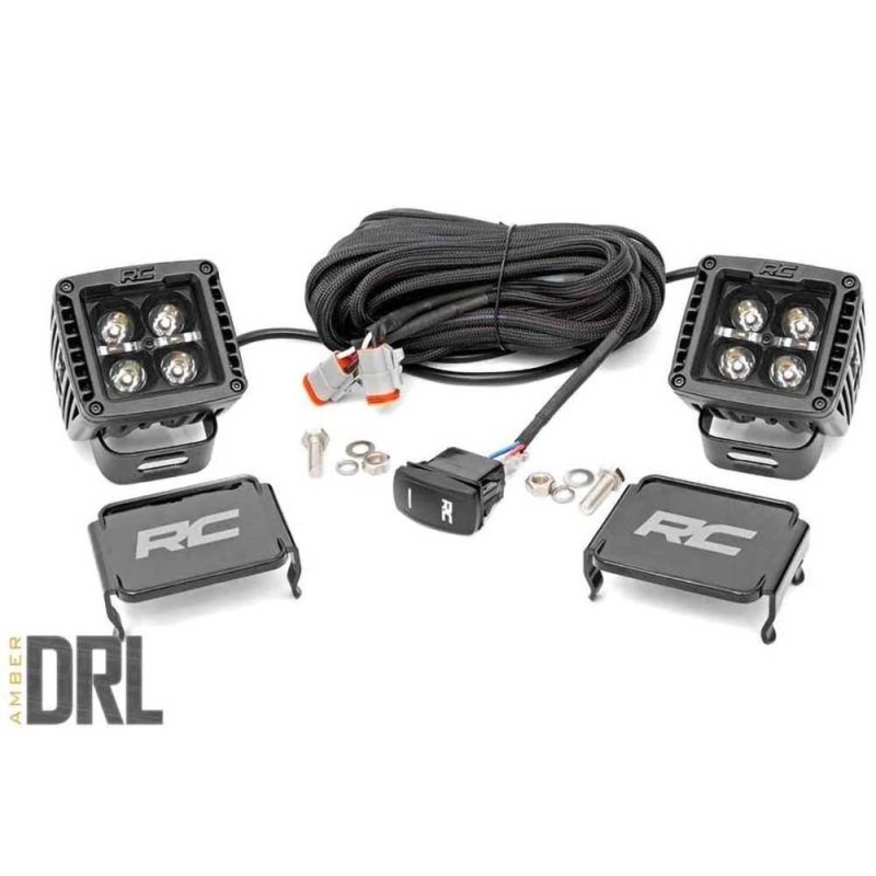 Luci a LED 2 "quadrate ambra Luci a LED 2 "quadrate ambra