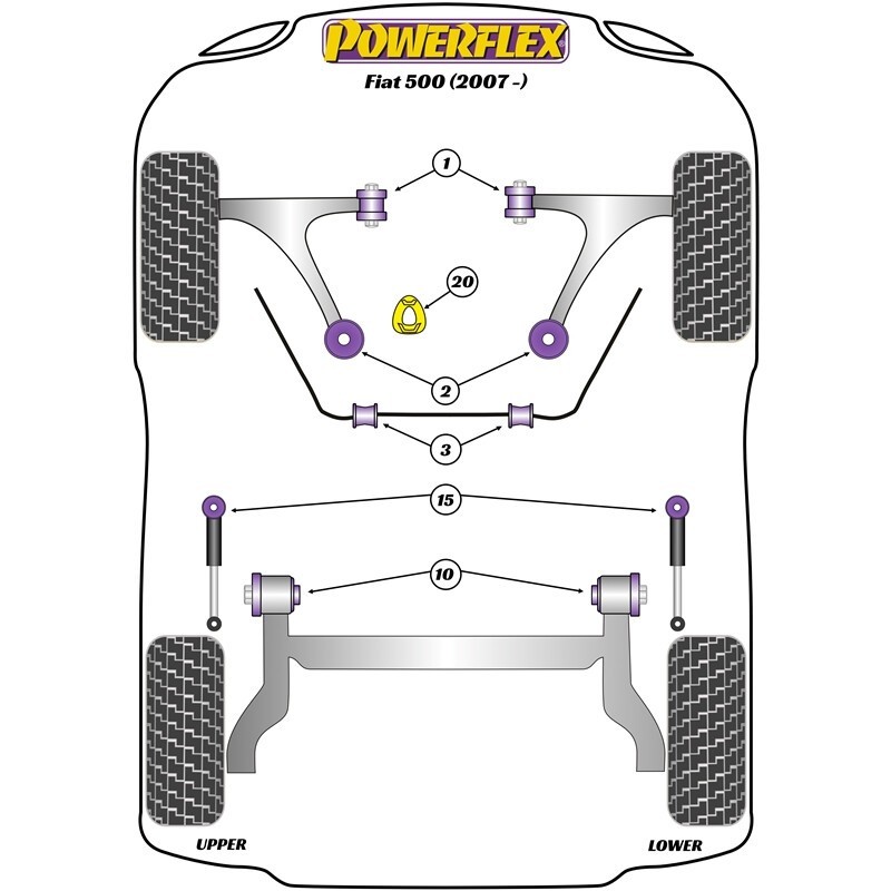 Supporto universale per scarico 64x50 mm per Fiat 500 Abarth (2007+) Supporto universale per scarico 64x50 mm per Fiat 500 Abarth (2007+)