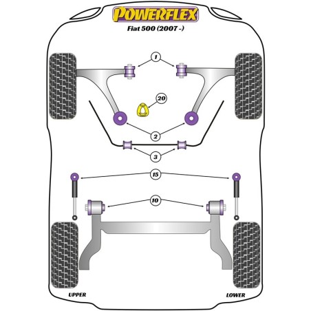 Supporto universale per scarico 64x50 mm per Fiat 500 Abarth (2007+)