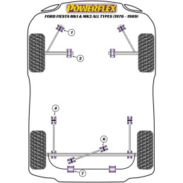 Supporto di scarico universale 72x44 mm per Ford Fiesta MK1 e MK2 (76-89)
