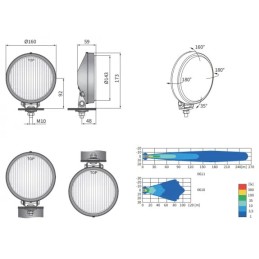 Faretto classico cromato H3 Ø 160 mm