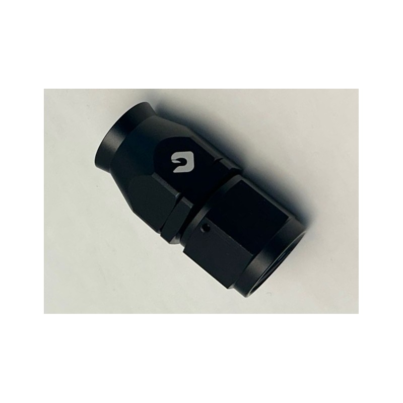Raccordo Dritto Alta Pressione per Tubo Teflon 7/8"x14 Nero