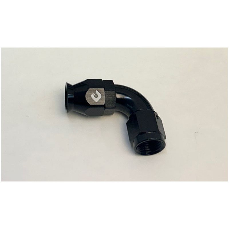 Raccordo 90° Alta Pressione per Tubo Teflon Forgiato AN6 Nero Raccordo 90° Alta Pressione per Tubo Teflon Forgiato AN6 Nero