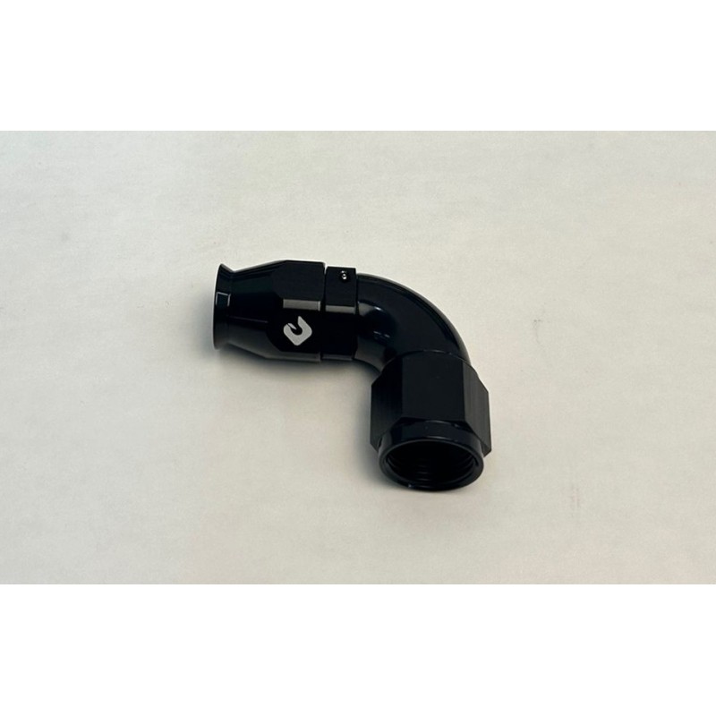 Raccordo 90° Alta Pressione per Tubo Teflon Forgiato AN8 Nero Raccordo 90° Alta Pressione per Tubo Teflon Forgiato AN8 Nero