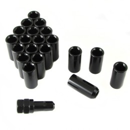 Dadi ruota lunghi neri per trasmissione interna M14x1,5 (set da 20)