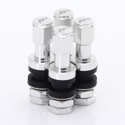 Valvole dell'aria in alluminio - Argento con logo Japan Racing (set da 4)