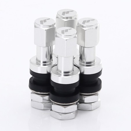 Valvole dell'aria in alluminio - Argento con logo Japan Racing (set da 4)
