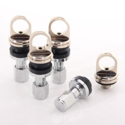 Valvole dell'aria in alluminio con supporto TPMS da 4 mm (set da 4)