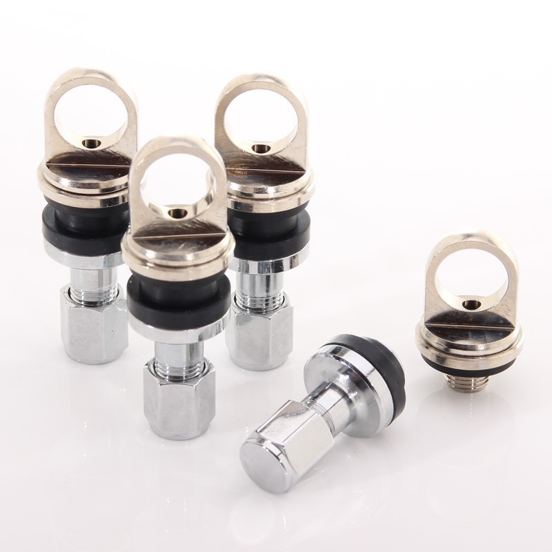 Valvole dell'aria in alluminio con supporto TPMS da 4 mm (set da 4)