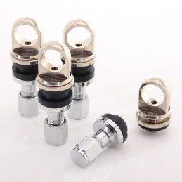 Valvole dell'aria in alluminio con supporto TPMS da 6 mm (set da 4)