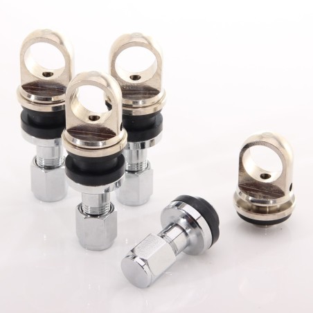 Valvole dell'aria in alluminio con supporto TPMS da 6 mm (set da 4)