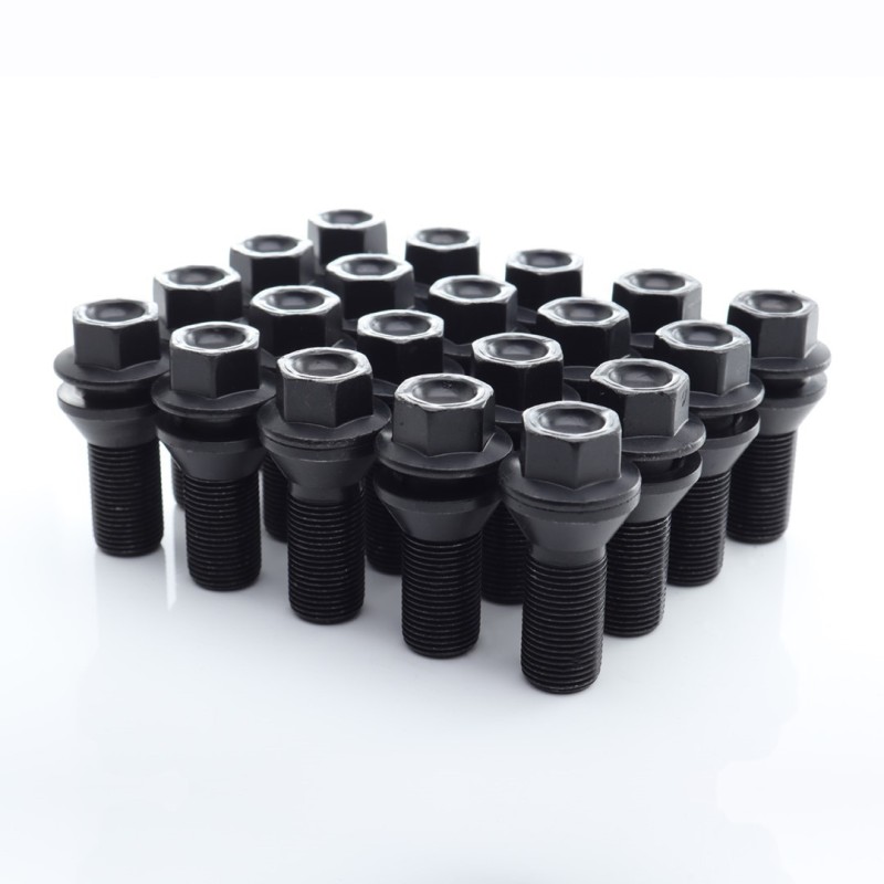Bulloni ruota neri M15x1,25 (confezione da 20)