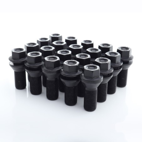 Bulloni ruota neri M15x1,25 (confezione da 20)
