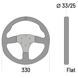 Volante piatto R330, pelle scamosciata
