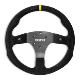 Volante piatto R330B, pelle scamosciata, 2 pulsanti