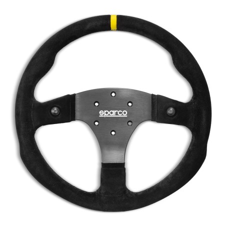 Volante piatto R330B, pelle scamosciata, 2 pulsanti