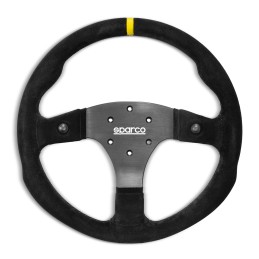 Volante piatto R350B, pelle scamosciata, 2 pulsanti