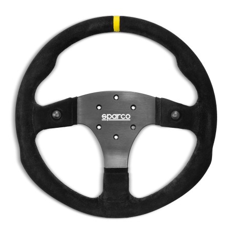 Volante piatto R350B, pelle scamosciata, 2 pulsanti
