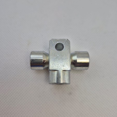 Raccordo Freni F a 3 Vie con Foro di Fissaggio M10x1 Acciaio Zincato