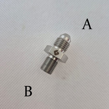 Adattatore Niples A. 3/8"x24 B. M10x1 Inox
