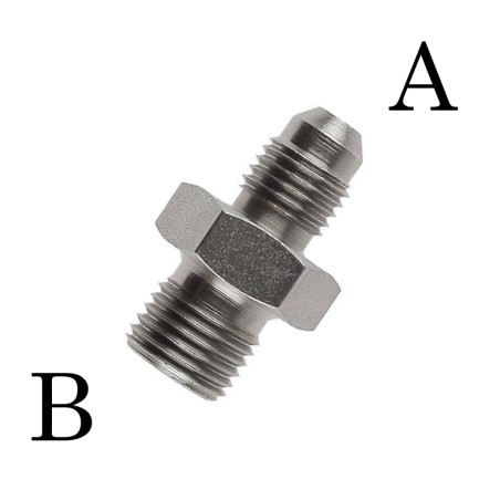 Adattatore M/M Dritto A. 7/8"x14 B. 5/8"x14BSP Alluminio