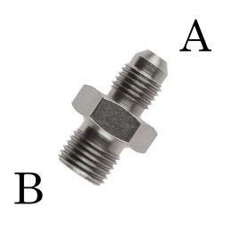 Adattatore M/M Dritto A. 9/16"x18 B. 1/8"x28BSP Alluminio Nero