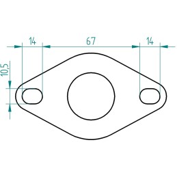 Flangia di scarico a due fori 55mm