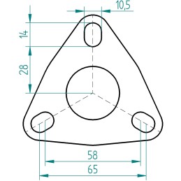 Flangia di scarico a tre fori 89mm