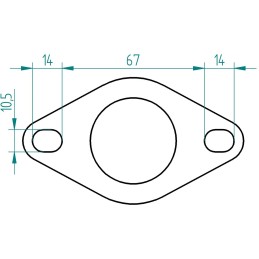Connettore per tubo flangiato in acciaio inossidabile a 2 fori 48mm