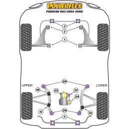 Boccola barra antir. ant. Ø27 mm (coppia) per Porsche 911 964 (89-94)