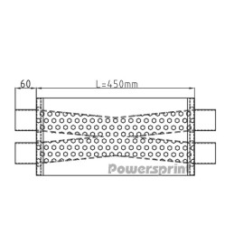 Silenziatore ovale HF-45 tubo a X 4x63.5mm Ø