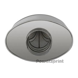 Silenziatore ovale HF-35 tubo a Y 1x63.5 mm Ø - 2x60mm Ø