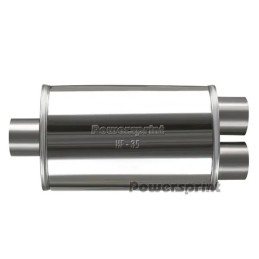 Silenziatore ovale HF-35 tubo a Y 1x63.5 mm Ø - 2x60mm Ø