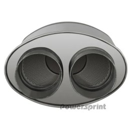 Silenziatore ovale Short Box tubo a X 4x63.5mm Ø