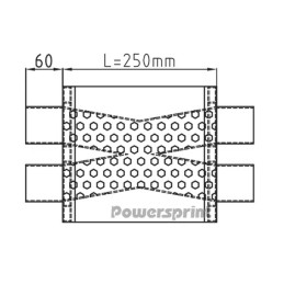 Silenziatore ovale Short Box tubo a X 4x63.5mm Ø