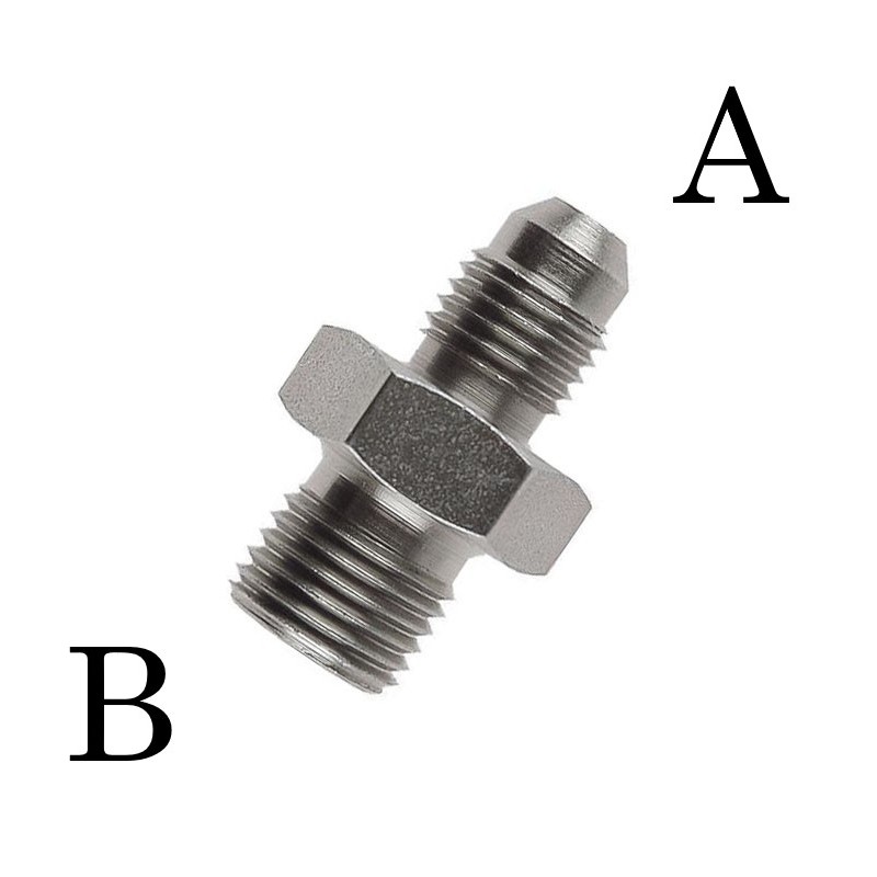 Adattatore M/M Dritto A. 7/8"x14 B. 1/2"x14BSP Argentato