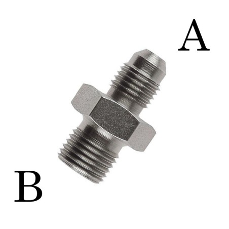 Adattatore M/M Dritto A. 1-1/16"x12 B. 3/4"x14BSP Argentato