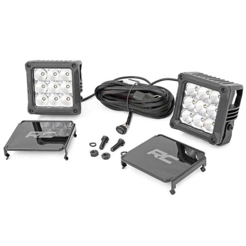 Luci a LED 4 "quadrate bianche DRL