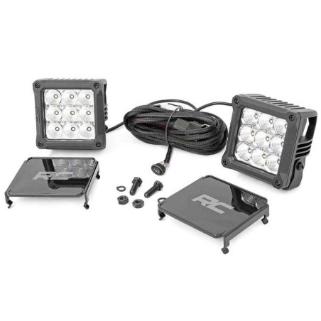 Luci a LED 4 "quadrate bianche DRL