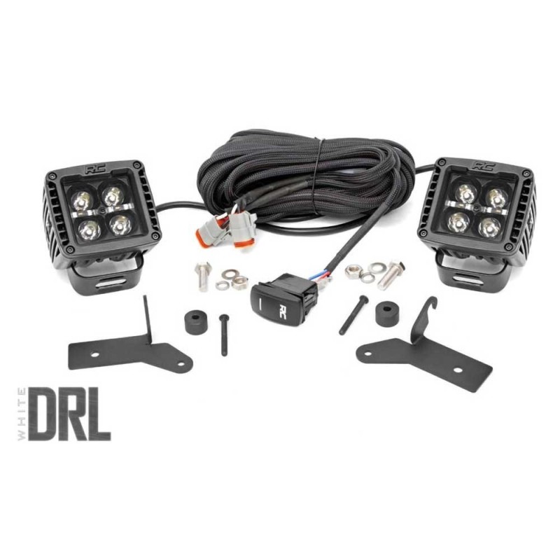 Luci a LED 2 "quadrate bianche DRL
