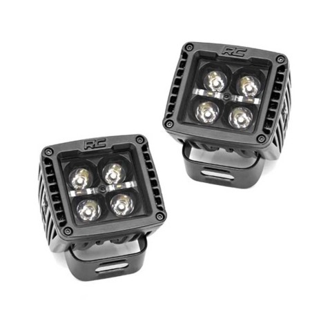 Luci a LED 2 "quadrate ambra DRL