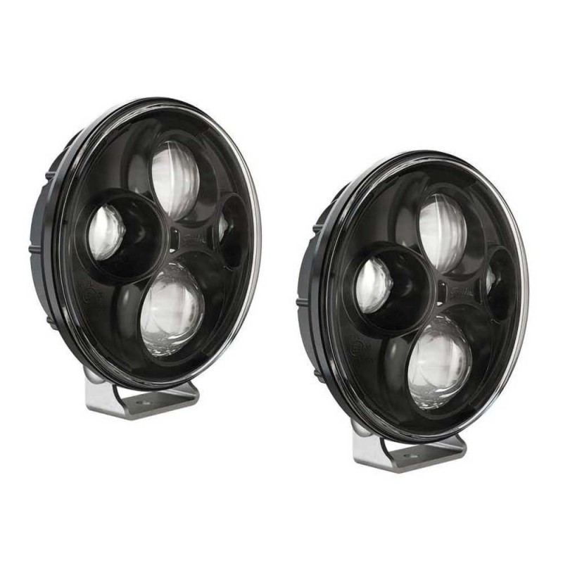 Luci LED rotonde nere TS4000 da 7".