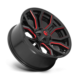 Cerchio in Lega D712 Rage Nero Lucido Tinta Trasparente Rossa