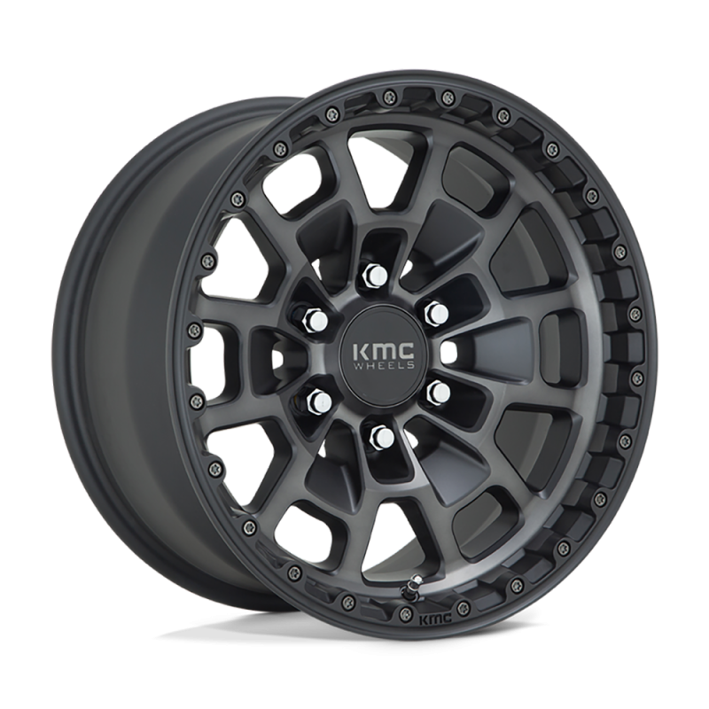 Cerchio in Lega KM718 Summit Nero Satinato con Tinta Grigia