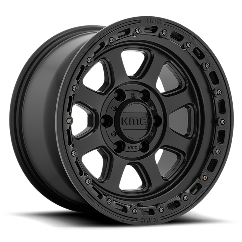 Cerchio in Lega KM548 Chase Nero Satinato con Labbro Nero Lucido