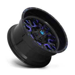 Cerchio in Lega D645 Stroke Nero Lucido Tinta Blu Trasparente