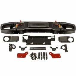 Paraurti anteriore in acciaio dritto con bull bar e piastra del verricello