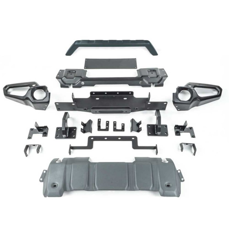 Paraurti anteriore in acciaio con bull bar e piastra verricello