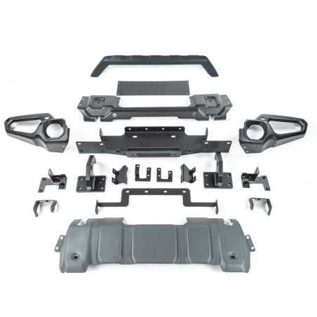 Paraurti anteriore in acciaio con bull bar e piastra verricello